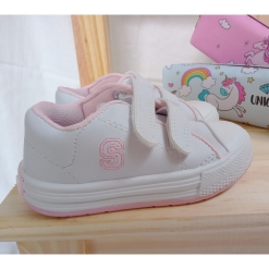 Alternative view of Zapatilla Colegial Small Match Blanco Rosa